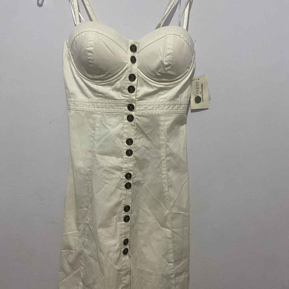 Guess Ivory Button-Front Dress - Picture 2 of 8